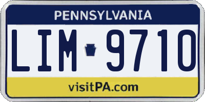PA license plate LIM9710