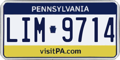 PA license plate LIM9714