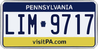 PA license plate LIM9717
