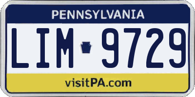 PA license plate LIM9729
