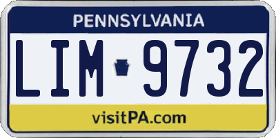 PA license plate LIM9732