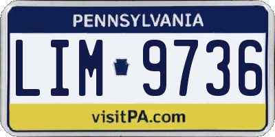 PA license plate LIM9736