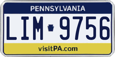 PA license plate LIM9756