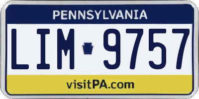 PA license plate LIM9757