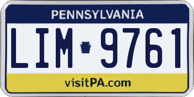 PA license plate LIM9761