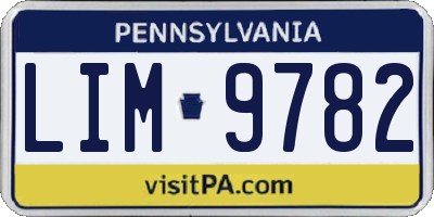 PA license plate LIM9782
