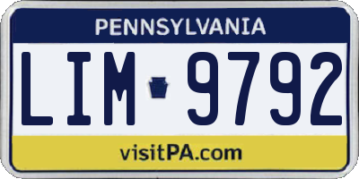PA license plate LIM9792