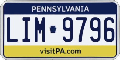 PA license plate LIM9796