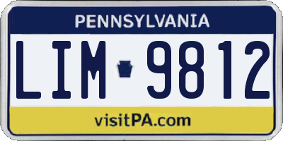 PA license plate LIM9812