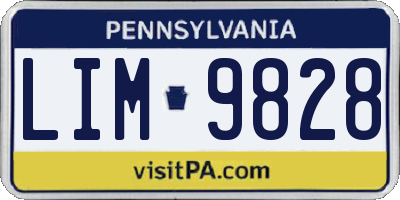 PA license plate LIM9828