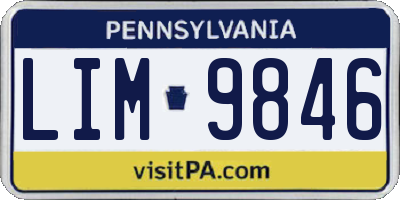 PA license plate LIM9846
