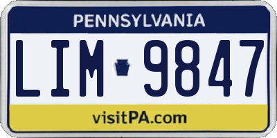 PA license plate LIM9847