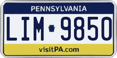 PA license plate LIM9850