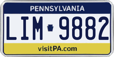PA license plate LIM9882