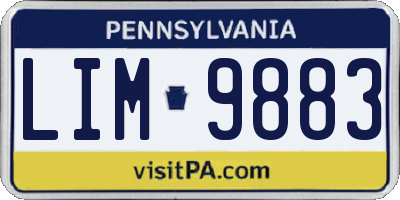 PA license plate LIM9883