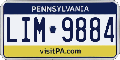 PA license plate LIM9884