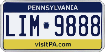 PA license plate LIM9888
