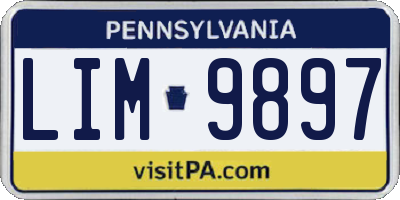 PA license plate LIM9897