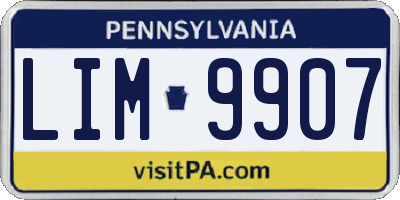 PA license plate LIM9907
