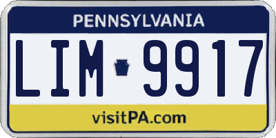 PA license plate LIM9917
