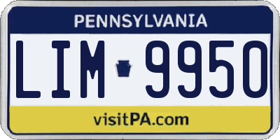 PA license plate LIM9950