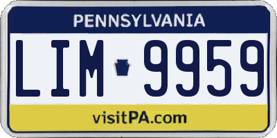 PA license plate LIM9959