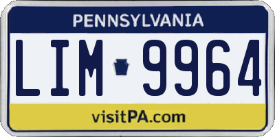 PA license plate LIM9964