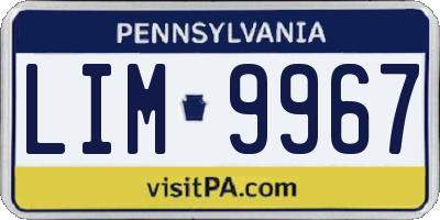 PA license plate LIM9967