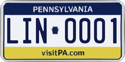 PA license plate LIN0001
