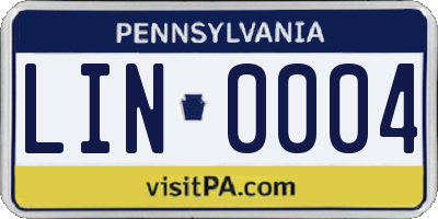 PA license plate LIN0004