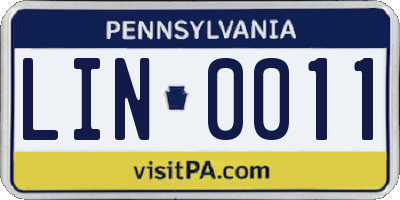 PA license plate LIN0011