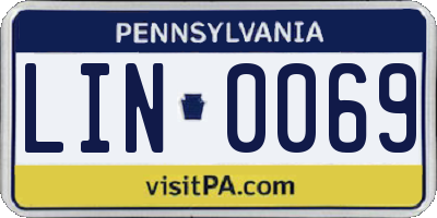 PA license plate LIN0069