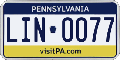PA license plate LIN0077