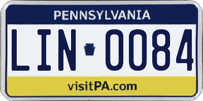 PA license plate LIN0084