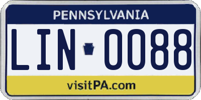 PA license plate LIN0088