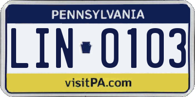 PA license plate LIN0103