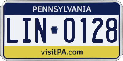 PA license plate LIN0128