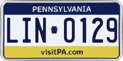 PA license plate LIN0129