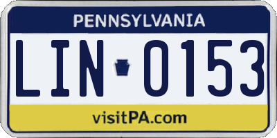 PA license plate LIN0153