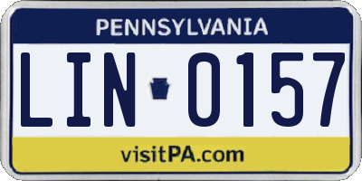 PA license plate LIN0157