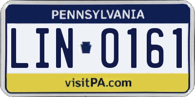 PA license plate LIN0161