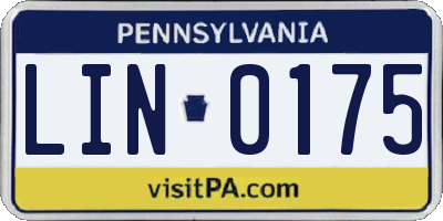 PA license plate LIN0175