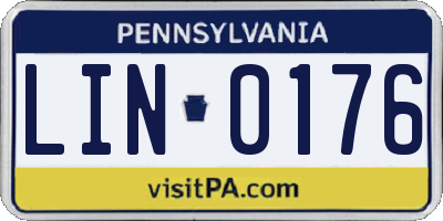 PA license plate LIN0176