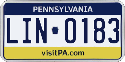 PA license plate LIN0183