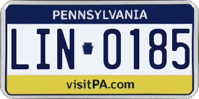 PA license plate LIN0185