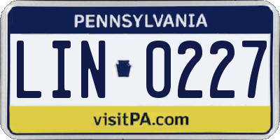 PA license plate LIN0227