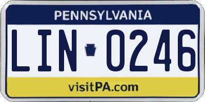 PA license plate LIN0246