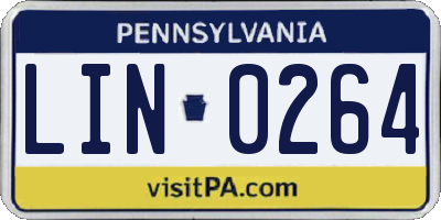 PA license plate LIN0264