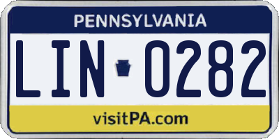 PA license plate LIN0282
