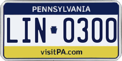 PA license plate LIN0300